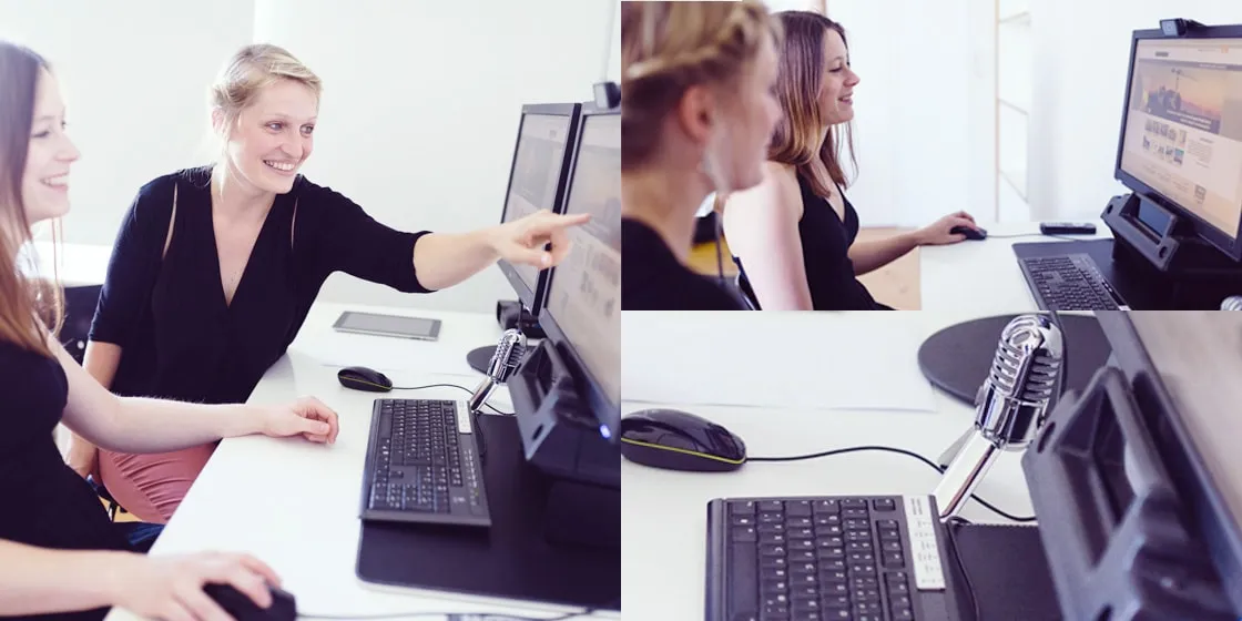 Probandin beim Test im Usability-Lab bei synaigy.