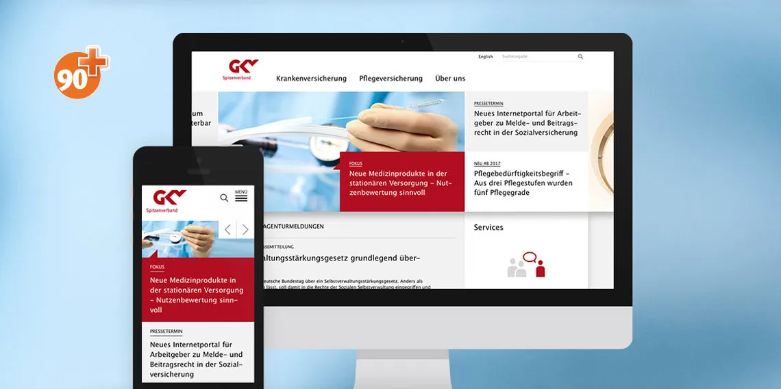 Screen Design der GKV Website