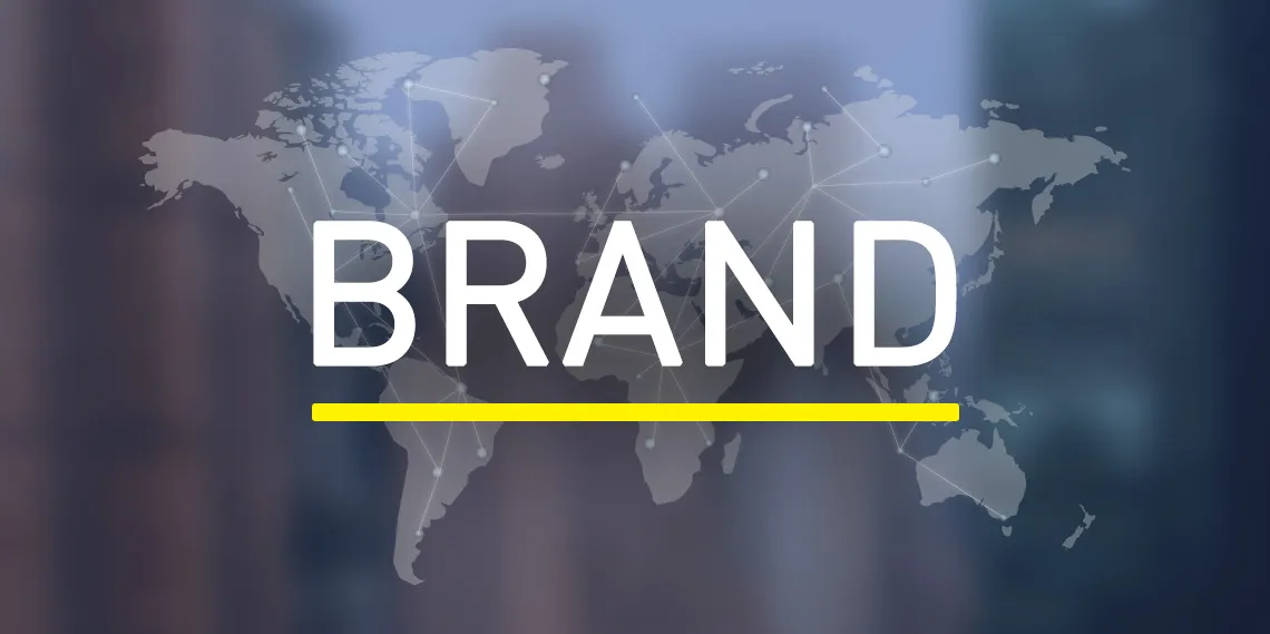 Brand Portal Grafik mit Weltkarte im Hintergrund