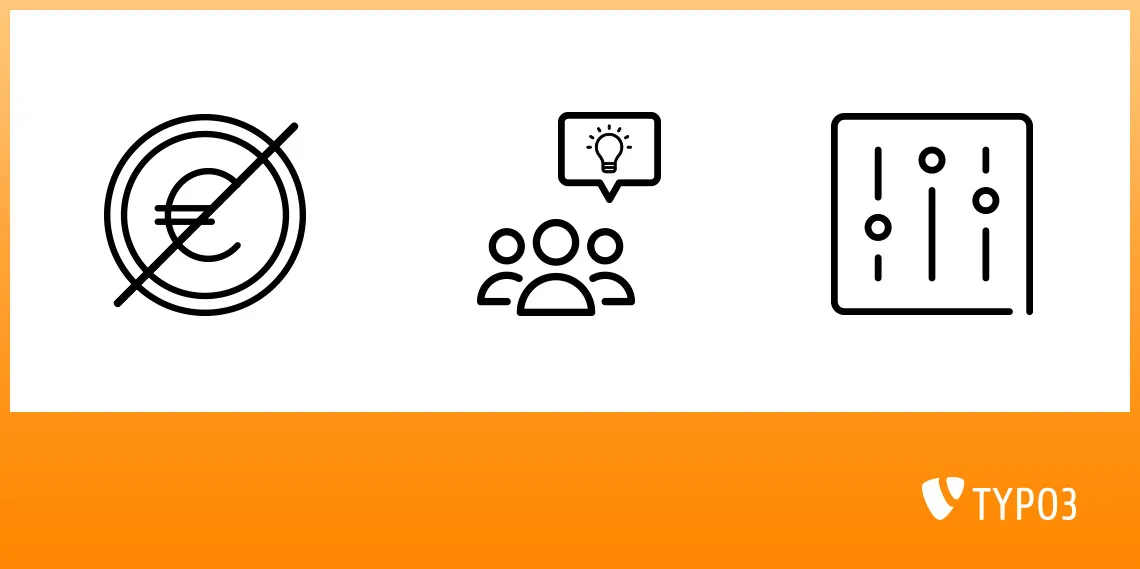 TYPO3 Vorteile symbolisch dargestellt
