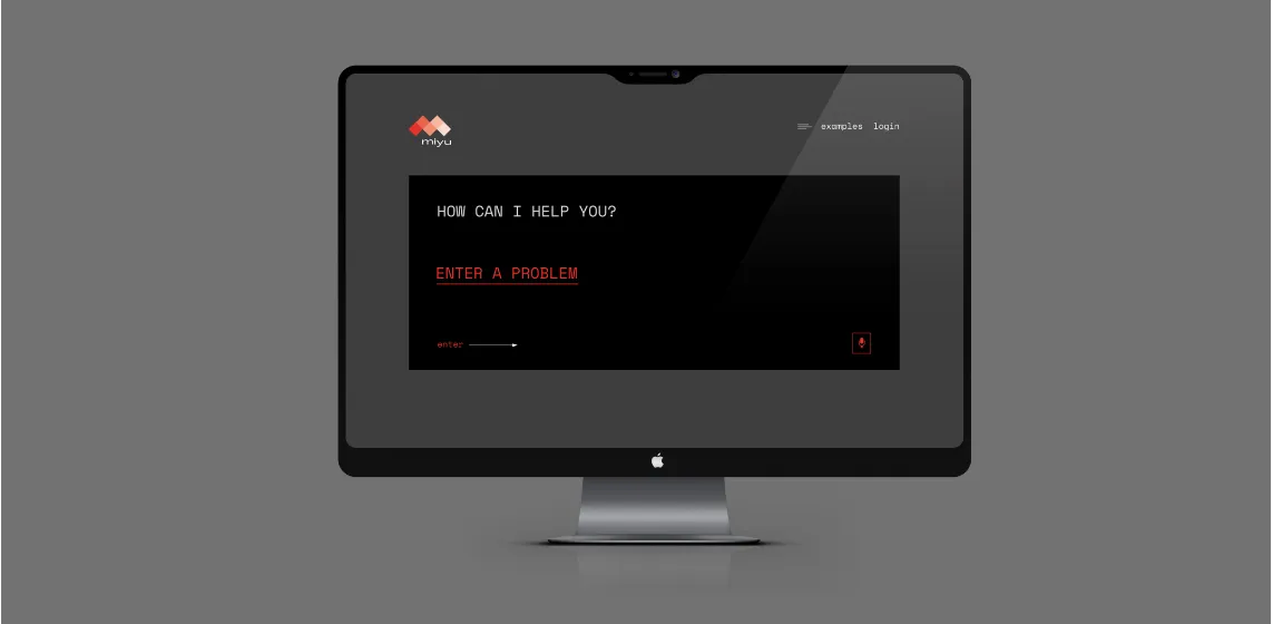 Bildschirm zeigt eine dunkle Oberfläche mit der Frage „How can I help you?“ und einem Eingabefeld