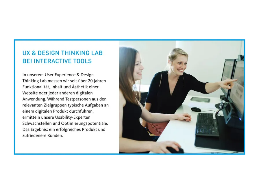 Probandin im synaigy UX & Design Thinking Lab bei einem Usability-Test von Websites für Energieversorger.