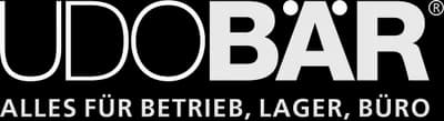 Logo von UDOBÄR mit dem Zusatz „Alles für Betrieb, Lager, Büro“