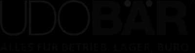 Logo von UDOBÄR mit dem Zusatz „Alles für Betrieb, Lager, Büro“