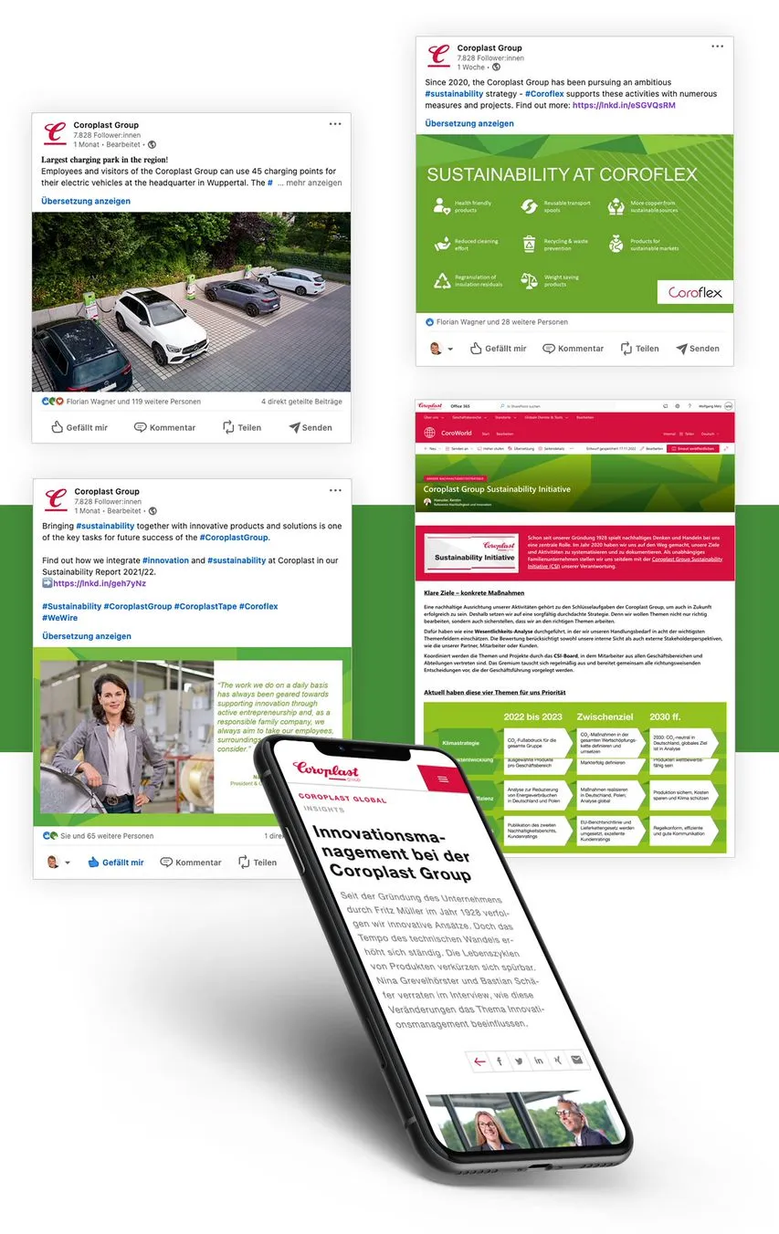 Medienmix der Coroplast Group Sustainability Initiative