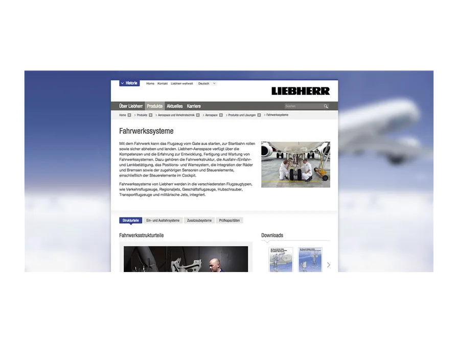 Screenshot Liebherr Aerospace Website
