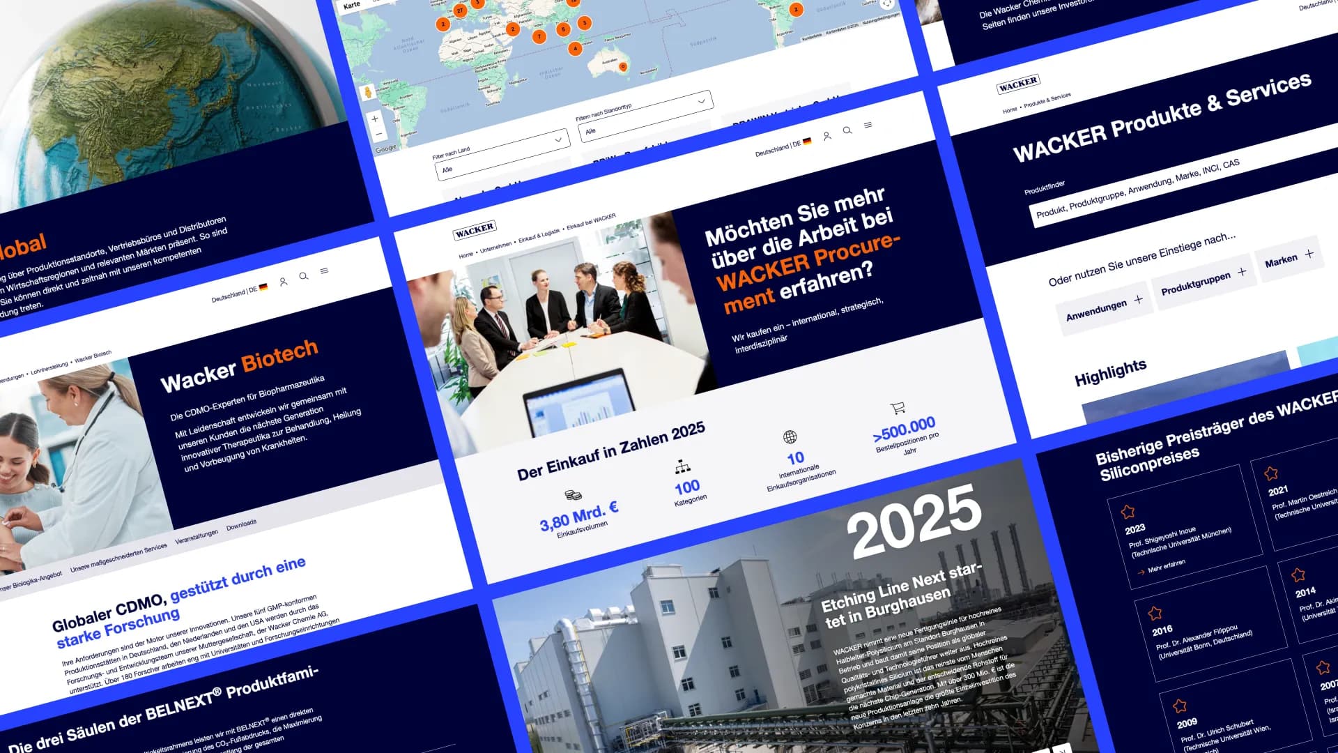 WACKER Website Übersicht