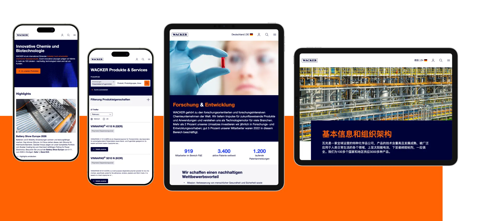 WACKER Website Internationalisierung