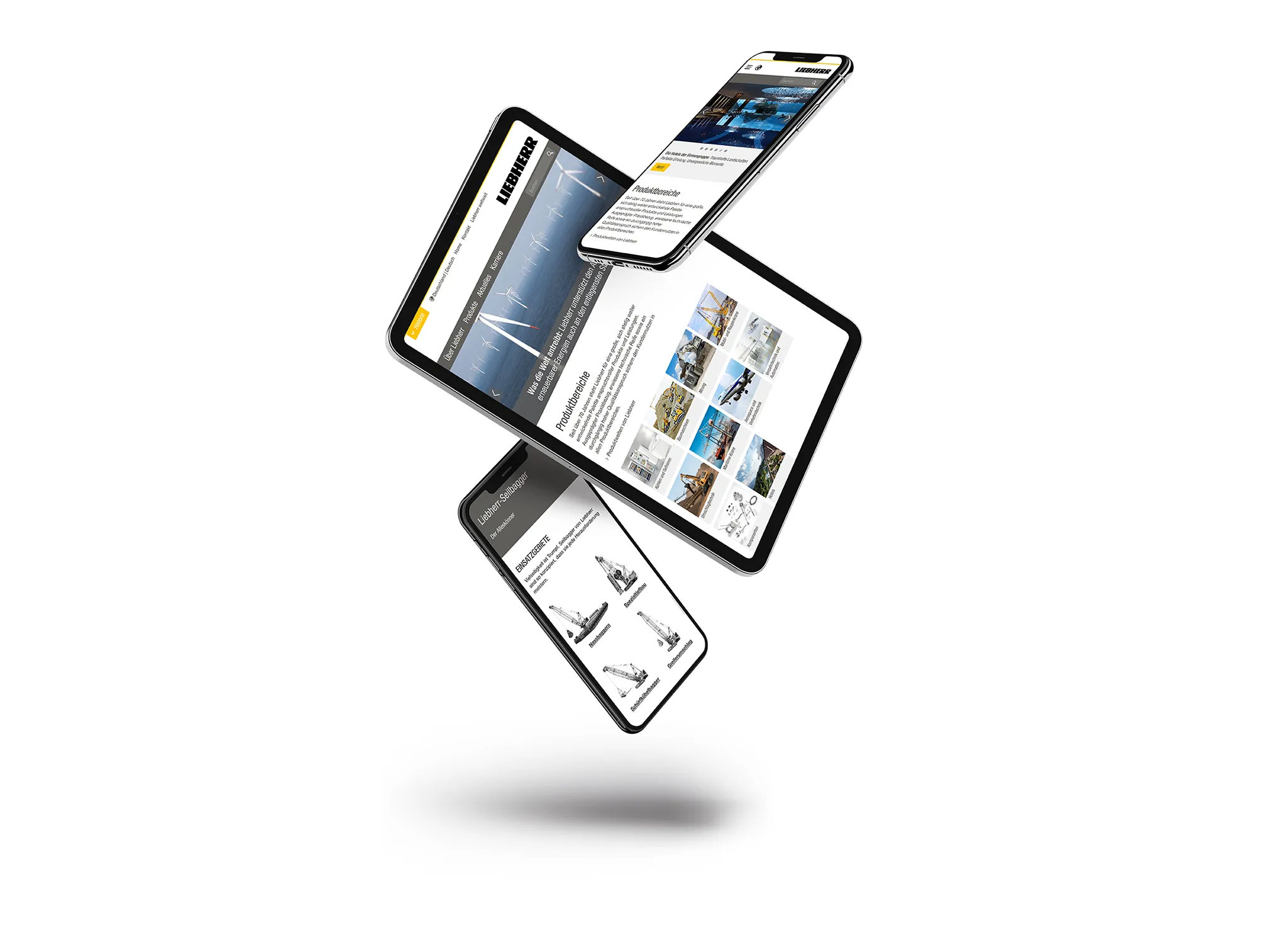 Liebherr Website auf mobilen Devices