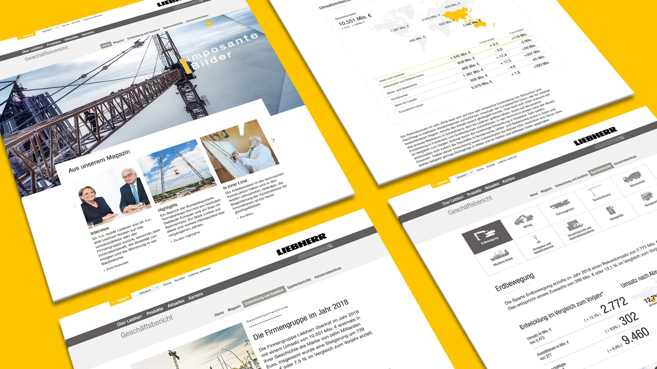 Liebherr Geschäftsbericht im Magazin-Look